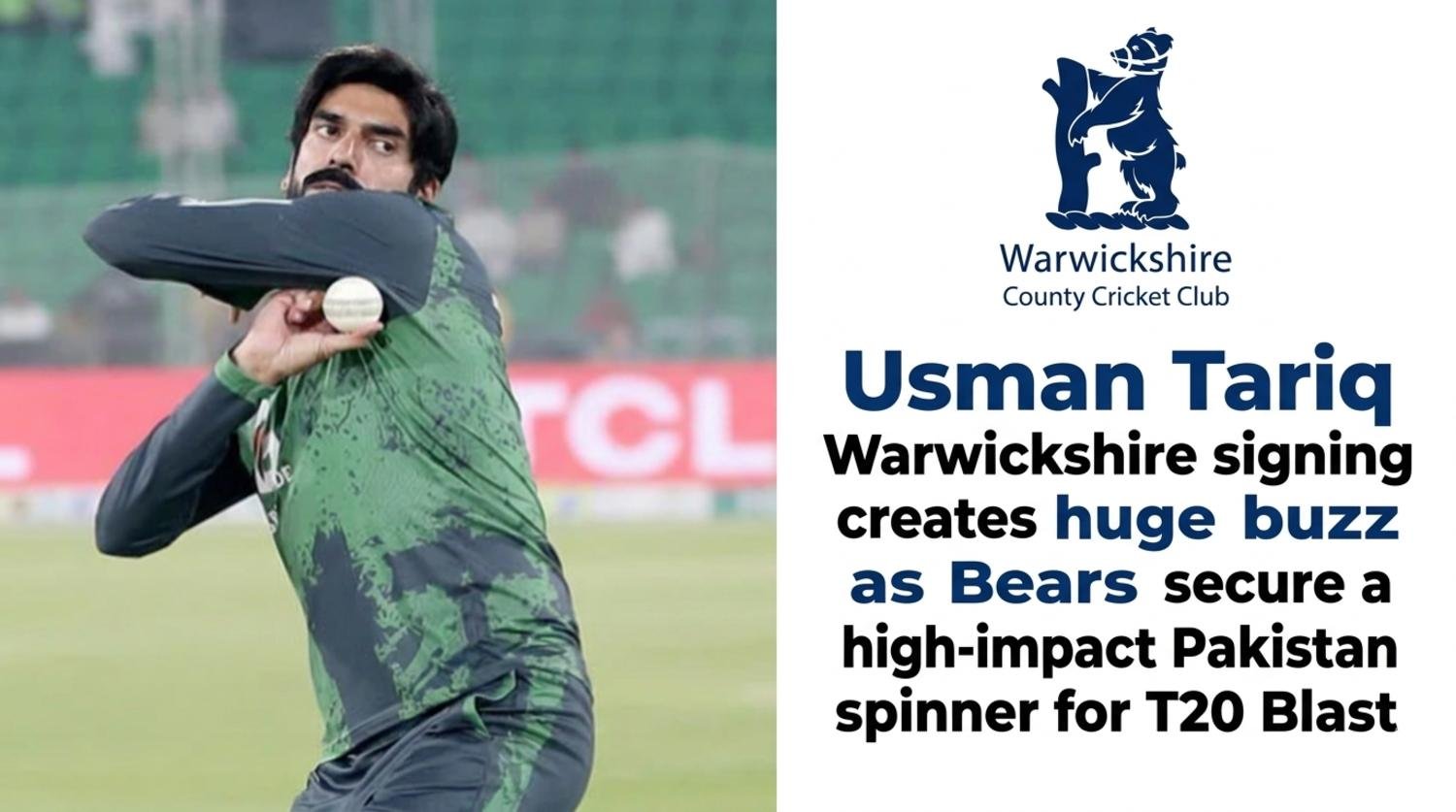 Usman Tariq Warwickshire signing for T20 Blast with club logo