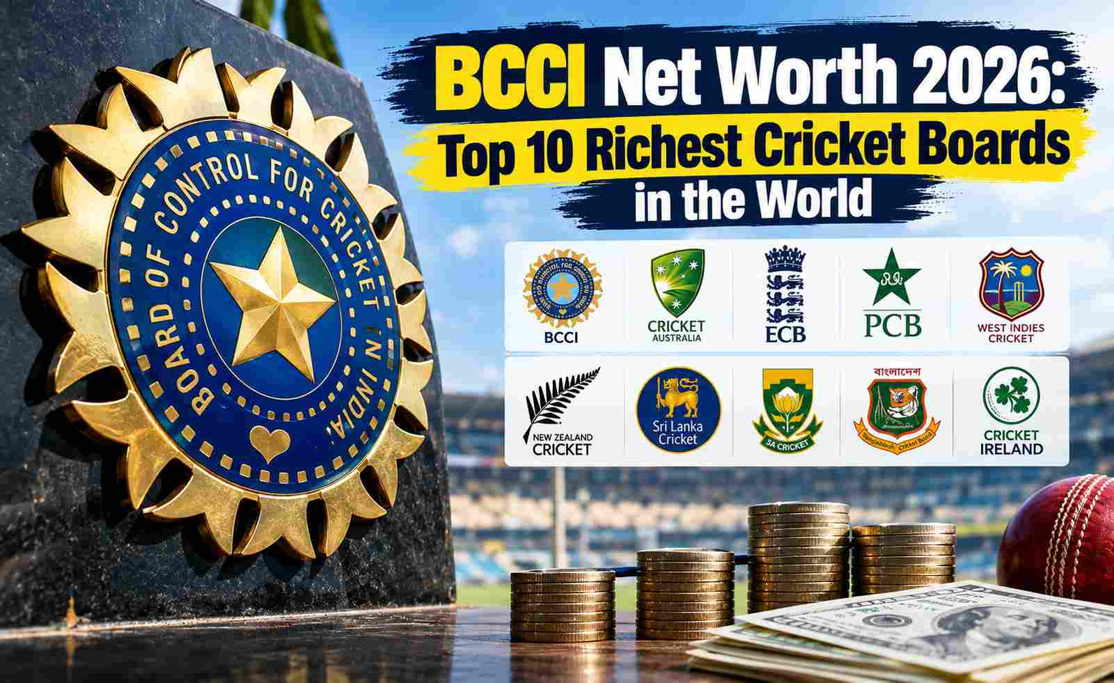BCCI Retains Top Spot as World’s Richest Cricket Board: Check Net Worth of Top 10 Cricket Boards