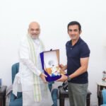 Gautam Gambhir meets Amit Shah with Lord Ganesha idol