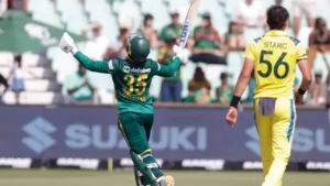South africa beat australia by 67 runs: breetzke century, maharaj magic