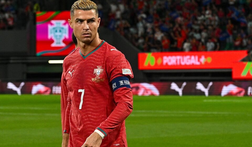 Cristiano Ronaldo in Portugal's national team kit amid the Portuguese Football Federation's provisional suspension following his national team walkout.