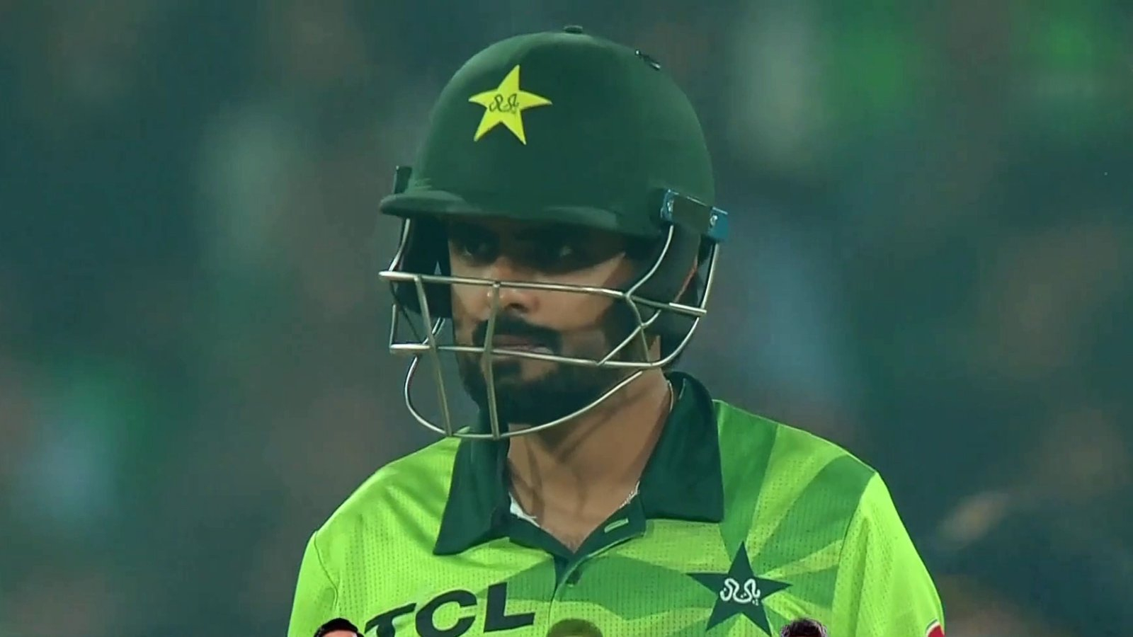 Babar Azam celebrates his unbeaten 102-run century against Sri Lanka in the second ODI at Rawalpindi on November 14, 2025.