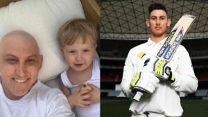 Nic Maddinson returns to Australia’s Test team after battling testicular cancer, supported by his wife Bianca