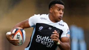 Immanuel Feyi-Waboso in action for England as Exeter Chiefs winger faces a hamstring injury scan ahead of the November internationals.