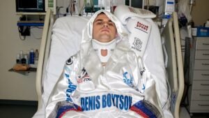 Former Russian heavyweight boxer Denis Boytsov, who died aged 40 after spending 11 years in care following severe head injuries in Berlin in 2015.