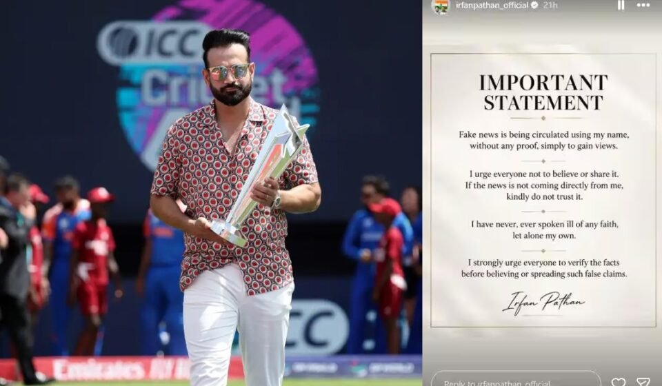 Irfan Pathan responds to fake news circulating online about his remarks on religion
