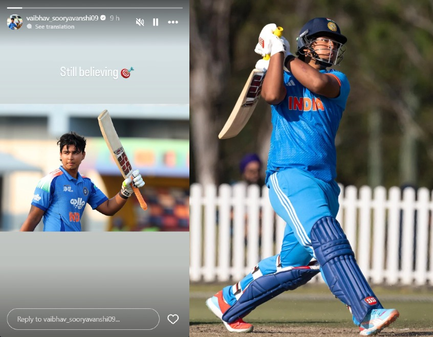 Vaibhav Sooryavanshi posts ‘still believing’ after four T20I snubs against West Indies