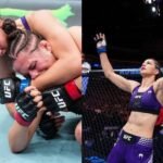 Jasmine Jasudavicius during her UFC fight amid controversy over a reported $10,000 fine for peppermint gum