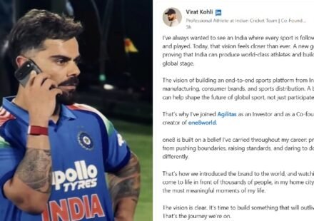 Virat Kohli makes his LinkedIn debut at 37 to share his vision for Agilitas Sports and one8 sportswear brand.