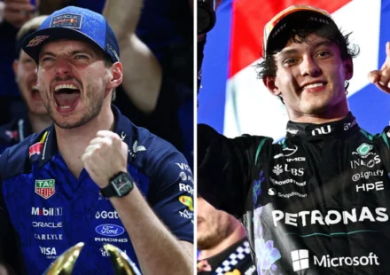 Max Verstappen celebrates his victory at the 2026 Singapore Grand Prix as F1 driver ratings highlight his perfect weekend