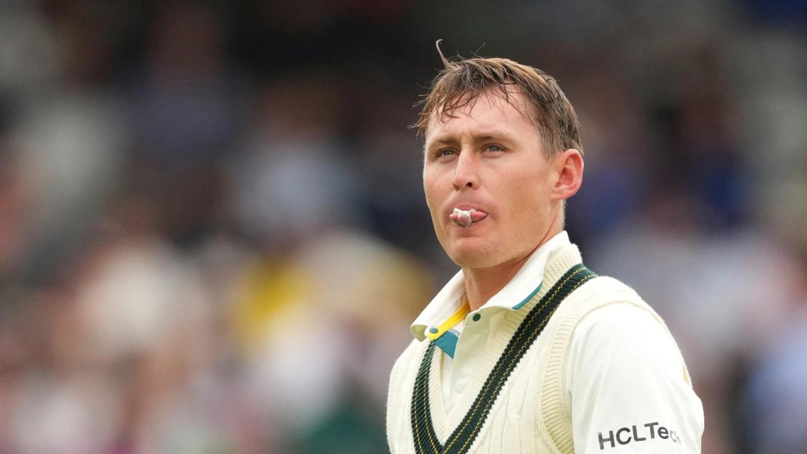 Marnus Labuschagne looks disappointed after his dismissal against South Africa in the third Test at Cape Town in October 2026.