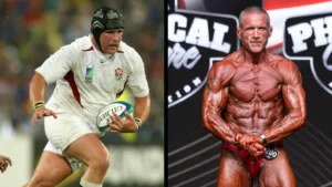 Phil Vickery displays his bodybuilding transformation at age 50 after competing at the Physical Culture Show in Hull.