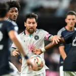 Lionel Messi celebrates with Rodrigo De Paul after Inter Miami beat New York City FC 2-0 to clinch a 2026 MLS playoff berth.