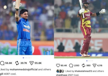 Shubman Gill and Shai Hope viral Instagram posts after India vs West Indies cricket matches